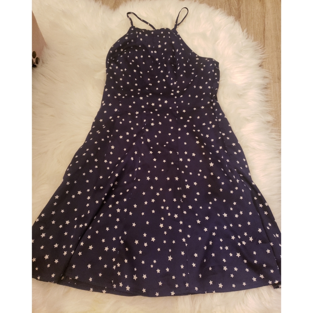 By the Way Stassia Halter Dress in Navy Star - Picture 7 of 10